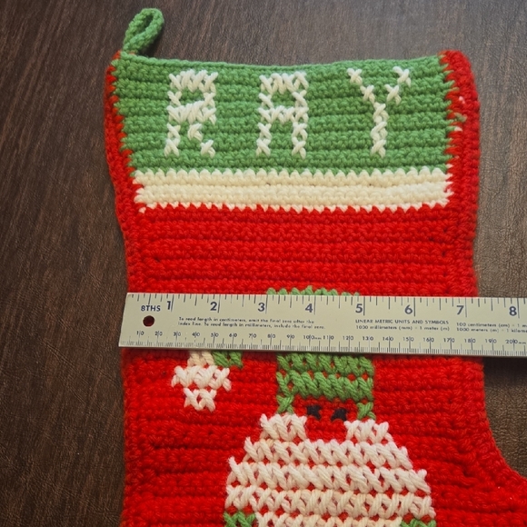 Red and Green Knit Christmas Stocking - Picture 6 of 7